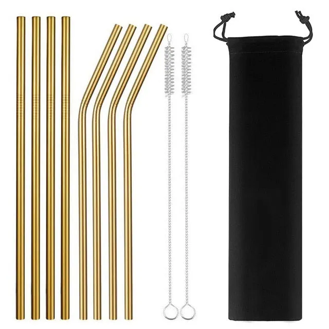 2/4/8Pcs Colorful Reusable Drinking Straw.High Quality 304 Stainless Steel Metal Straw with Cleaner Brush For Mugs 20/30oz.