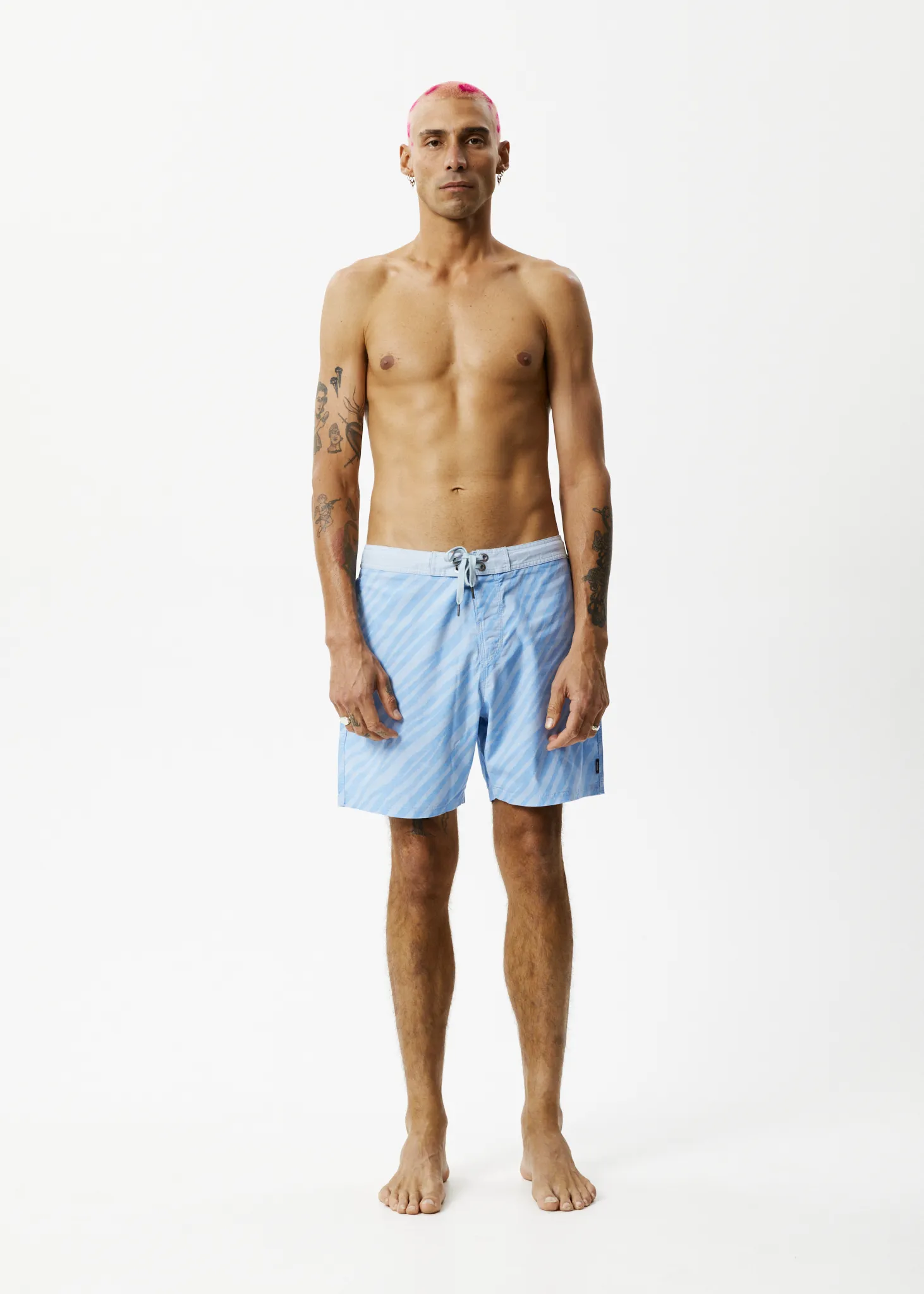 AFENDS Mens Atmosphere - Fixed Waist Boardshorts - Powder Blue