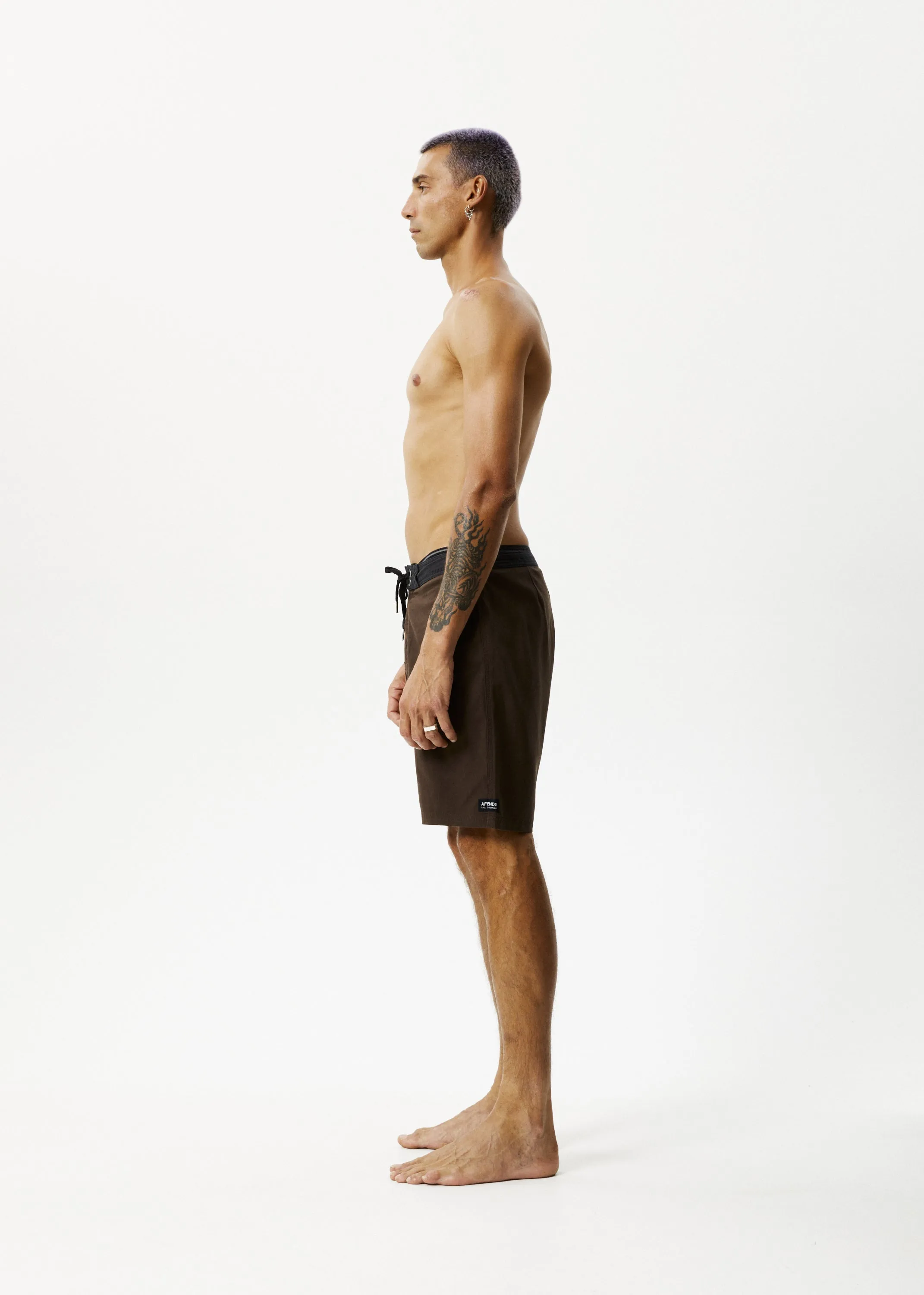 AFENDS Mens Surf Related - Fixed Waist Boardshorts - Earth