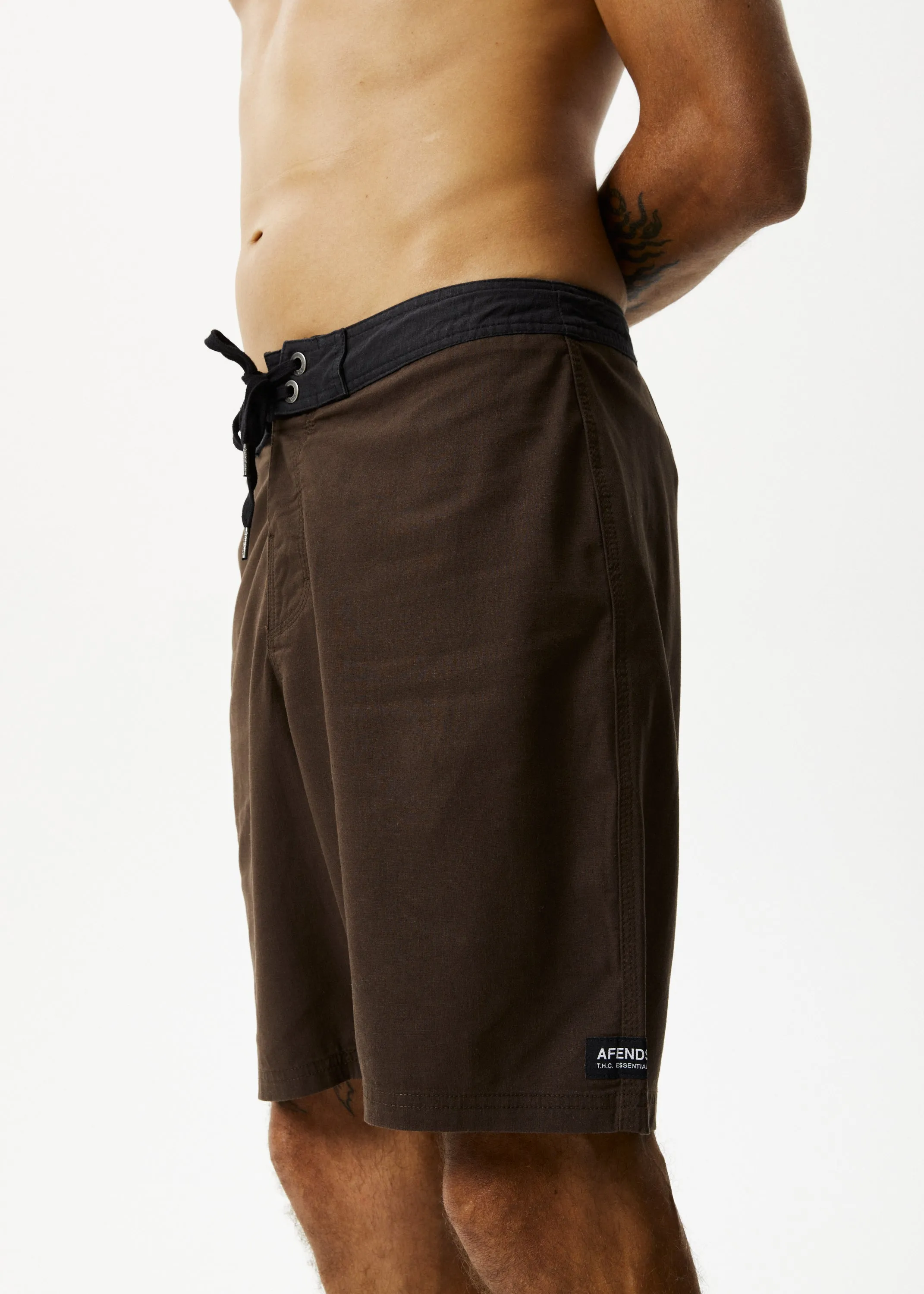 AFENDS Mens Surf Related - Fixed Waist Boardshorts - Earth