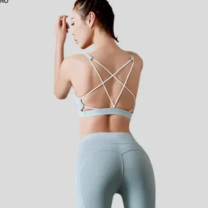 Back fitness running fast dry Yoga Pants sports no steel ring tennis bra underwear women