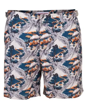 Bulldog Summer Scene Swim Trunks