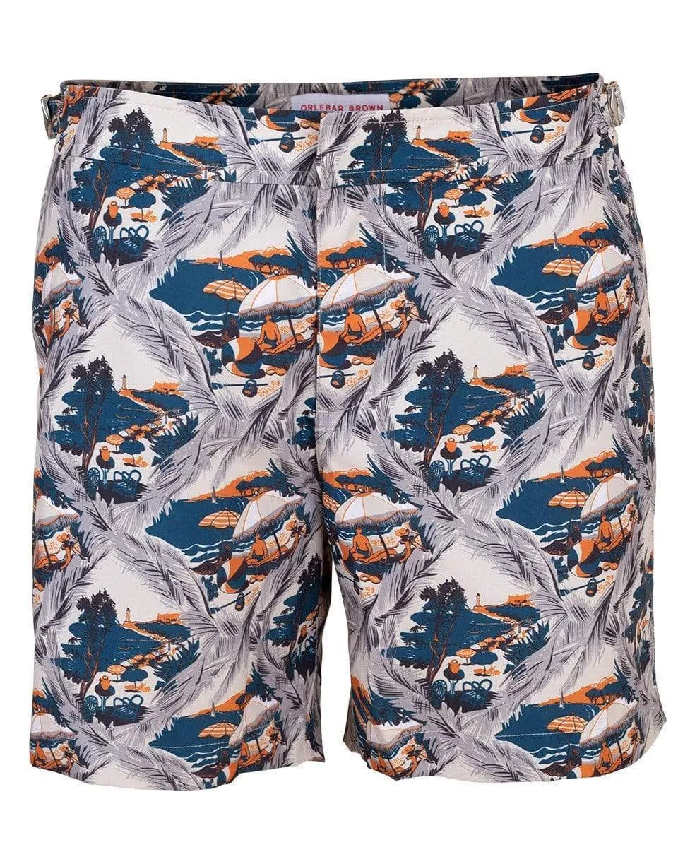 Bulldog Summer Scene Swim Trunks