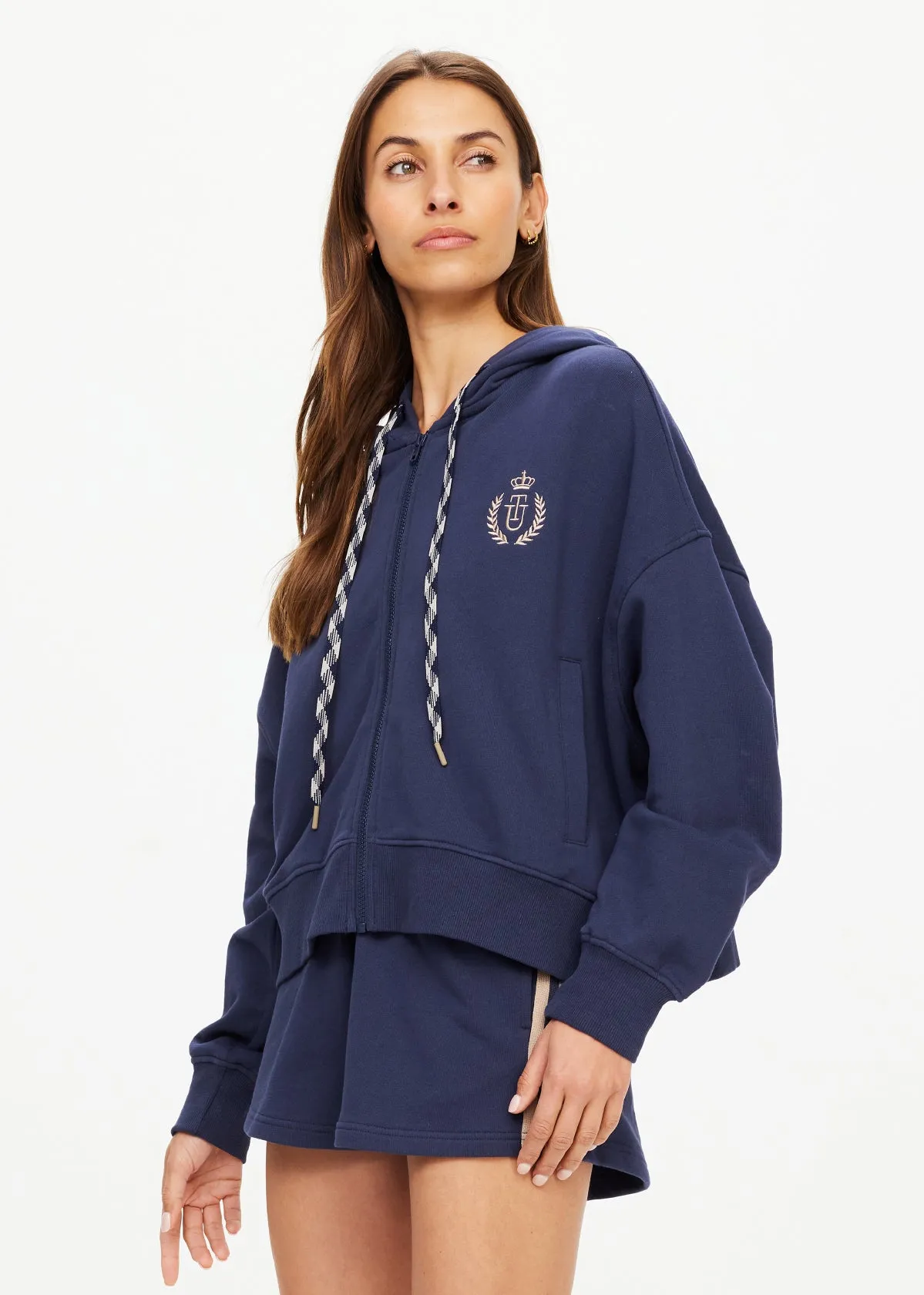 Cascade Jude Crop Hood | Navy