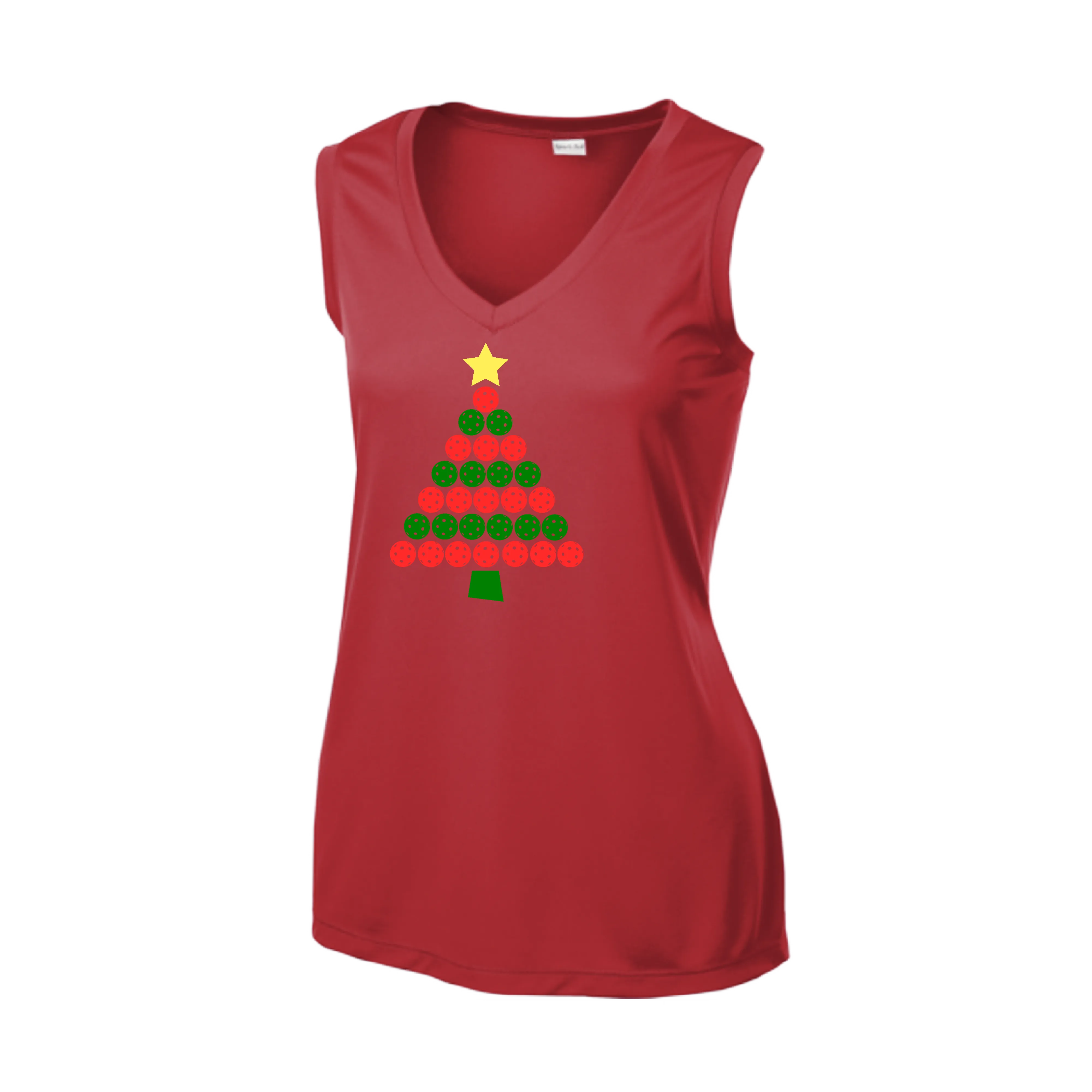 Christmas Tree | Women’s Sleeveless Pickleball Shirt | 100% Polyester
