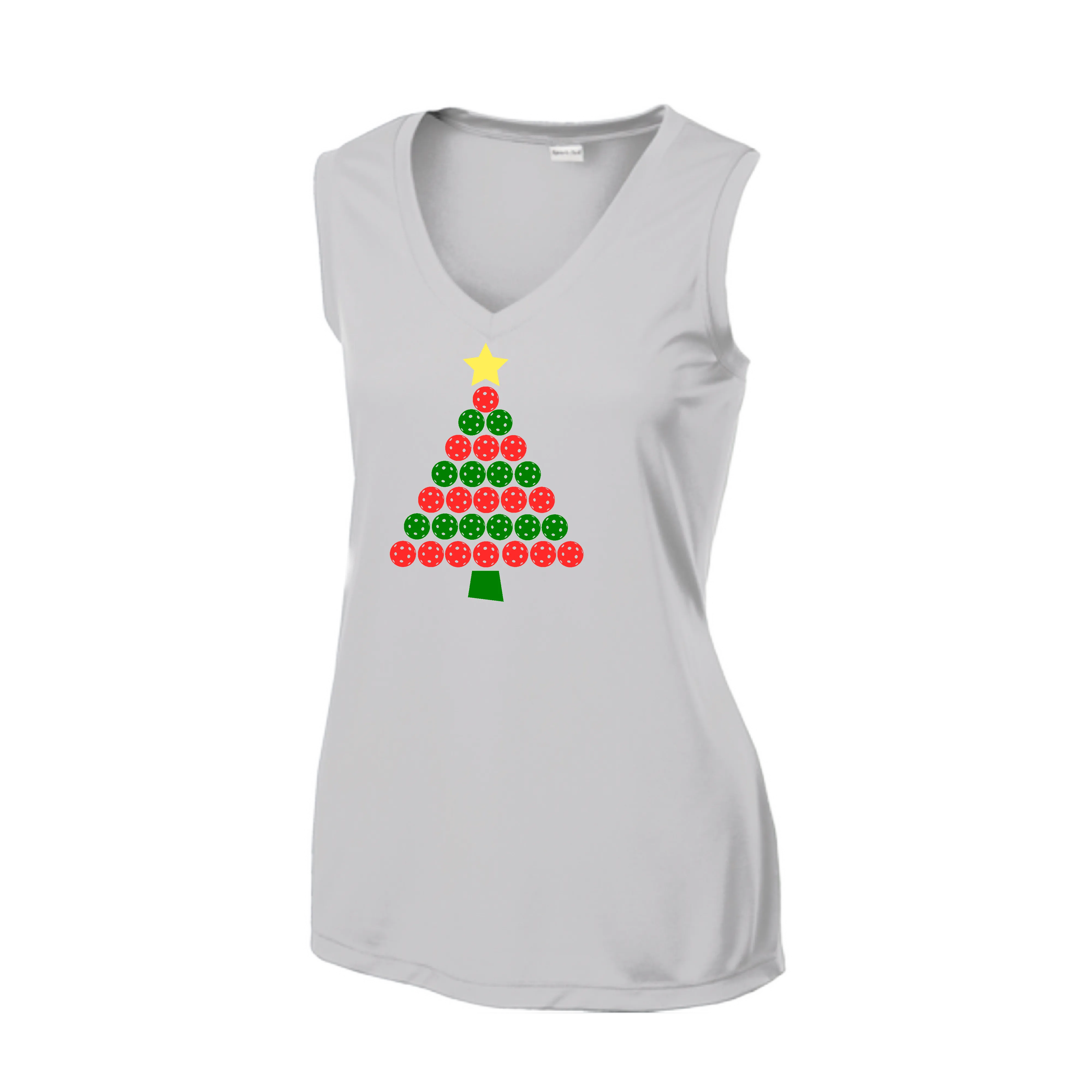 Christmas Tree | Women’s Sleeveless Pickleball Shirt | 100% Polyester