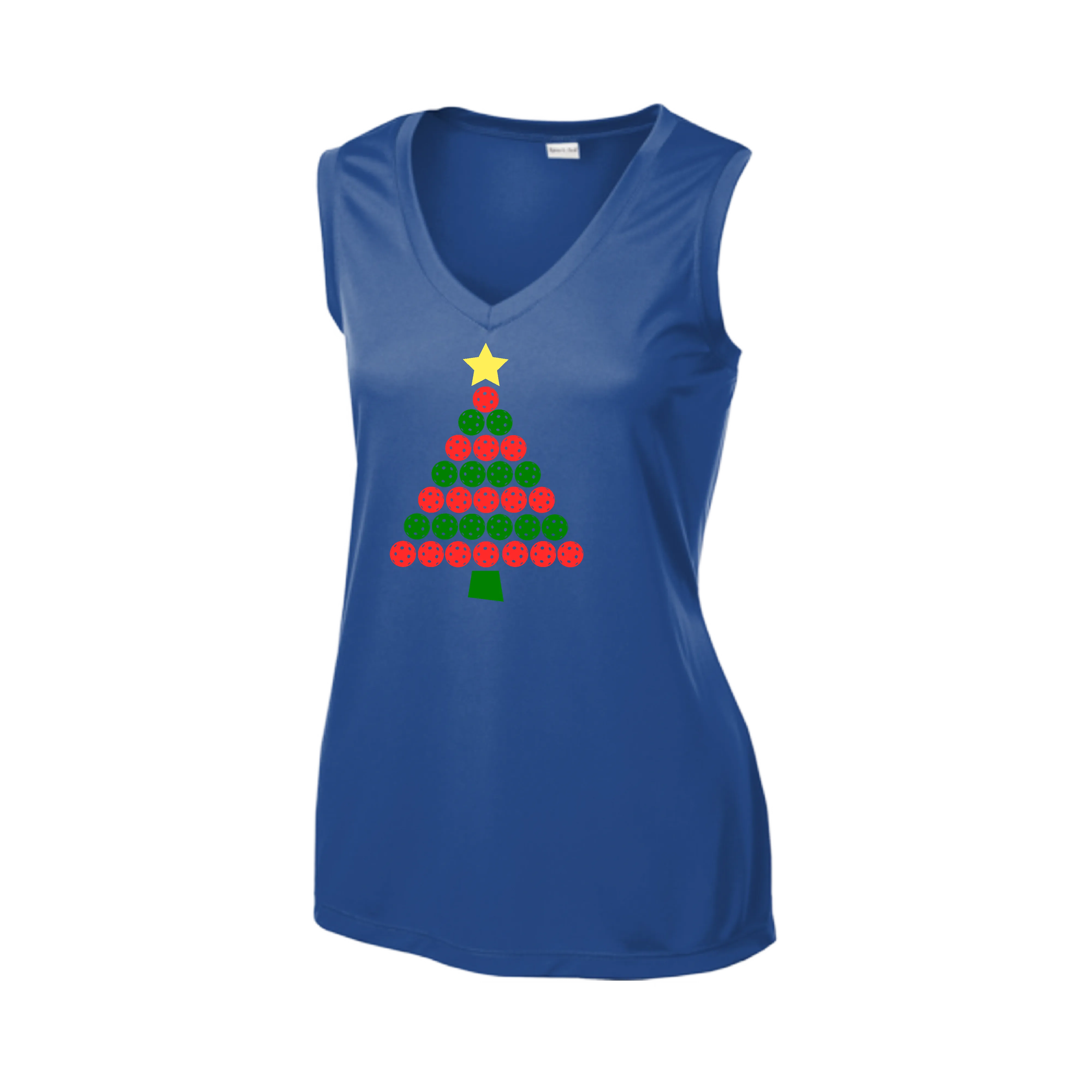Christmas Tree | Women’s Sleeveless Pickleball Shirt | 100% Polyester