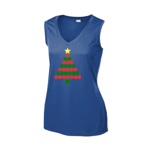 Christmas Tree | Women’s Sleeveless Pickleball Shirt | 100% Polyester