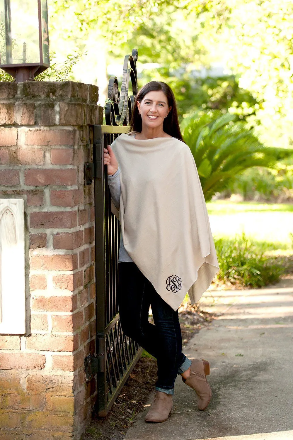 Creme Chelsea Poncho - Personalized