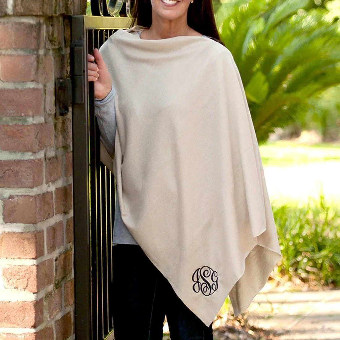 Creme Chelsea Poncho - Personalized