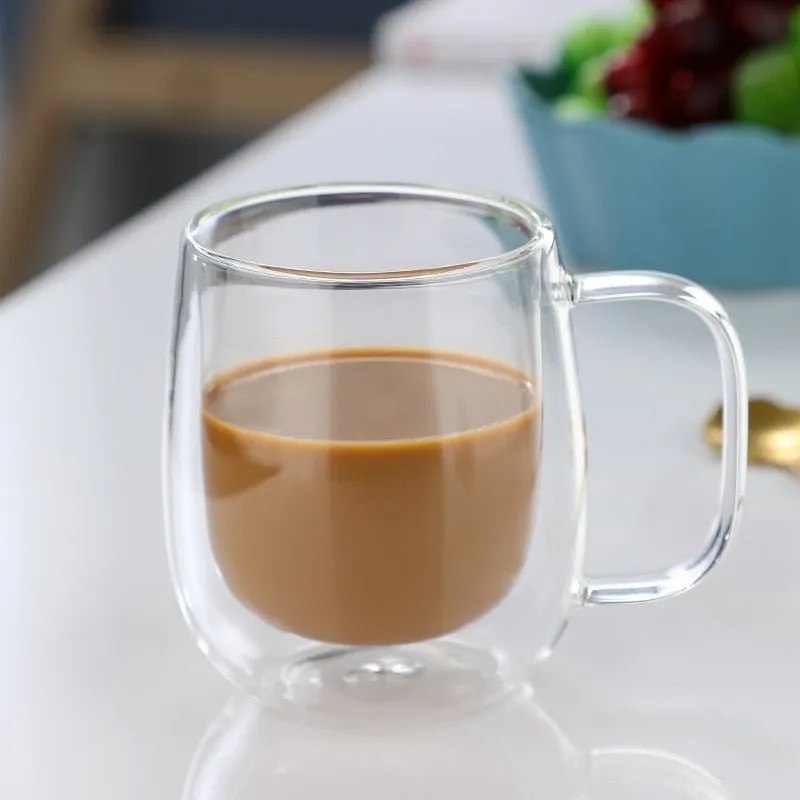 Double Wall High Borosilicate Glass Mug