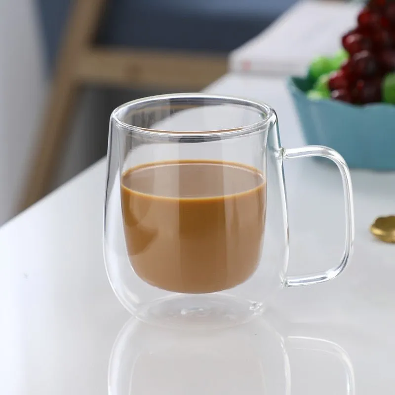 Double Wall High Borosilicate Glass Mug