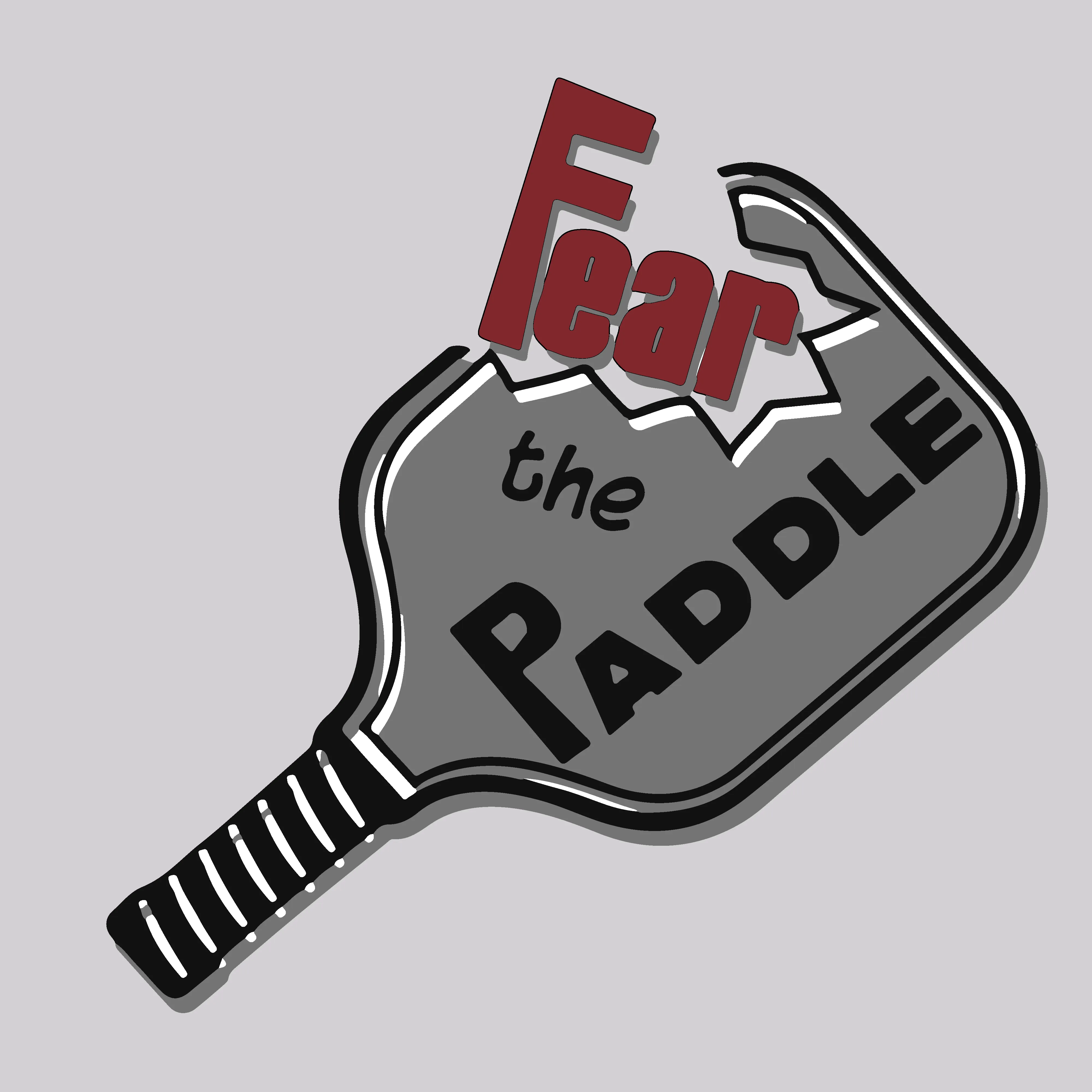 Fear The Paddle | Men's Long Sleeve Pickleball Shirt | 100% Polyester