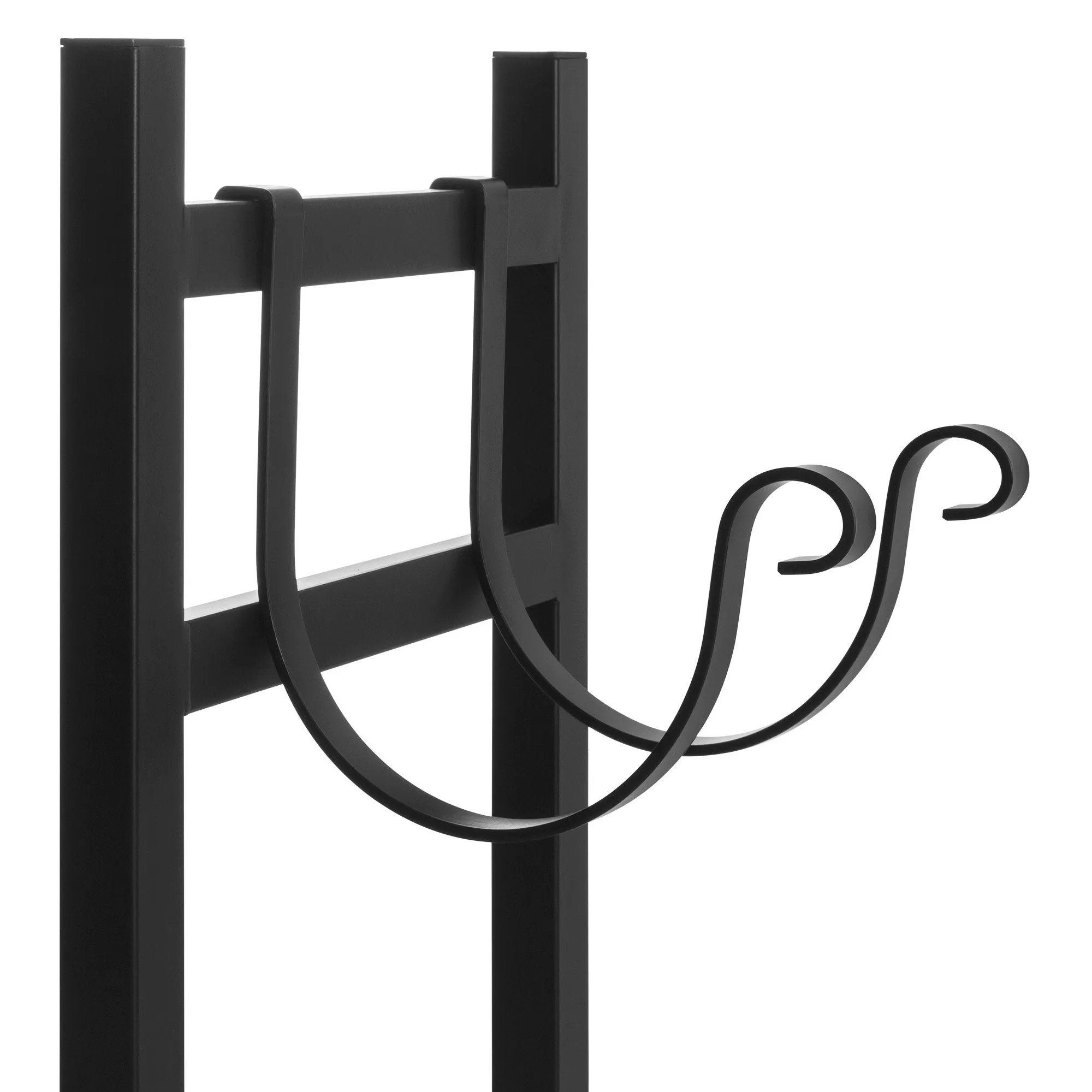 Firewood Log Storage Rack Accessory w/ Kindling Holder - Black