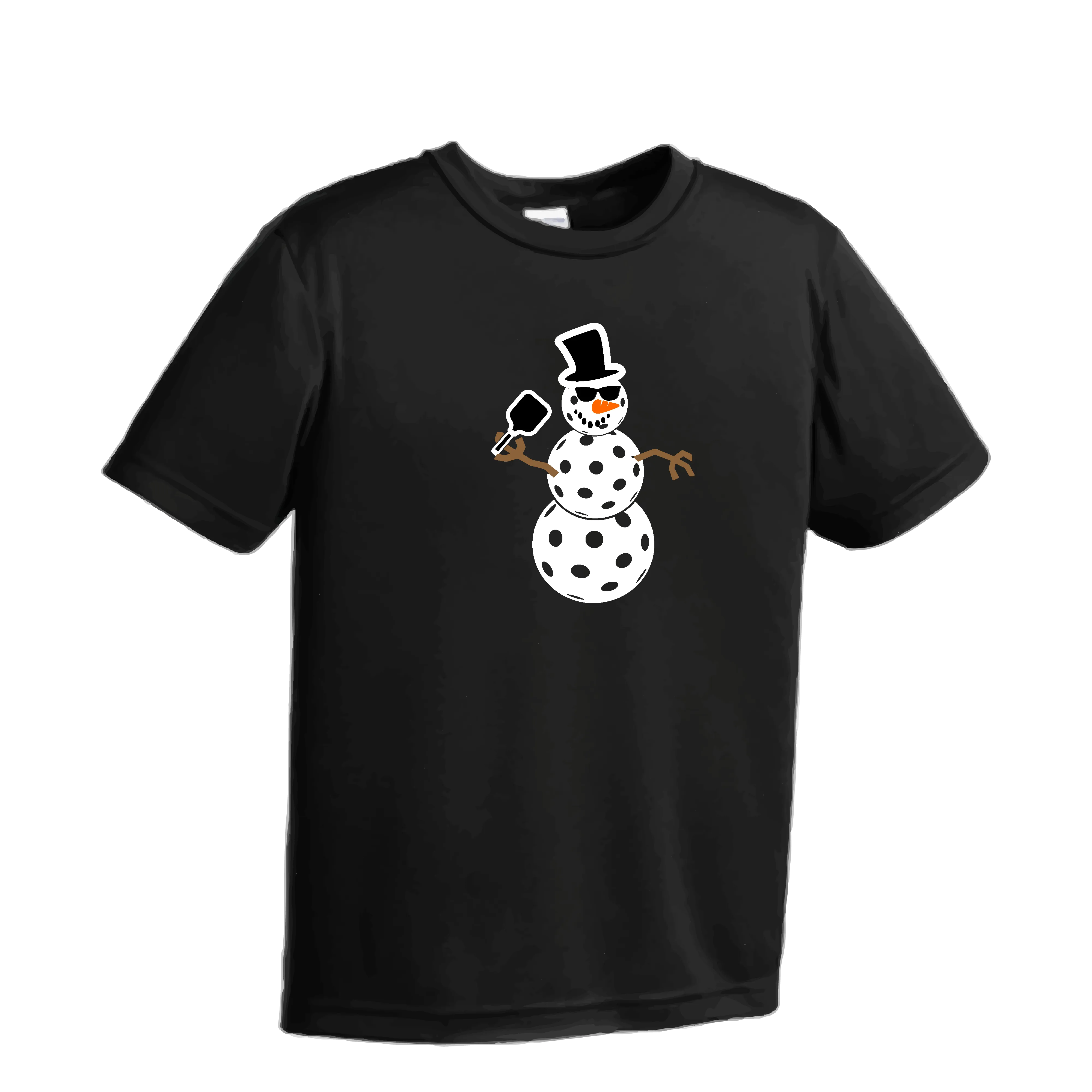 Frosty The Dinking Snowman | Youth Short Sleeve Pickleball Shirts | 100% Polyester