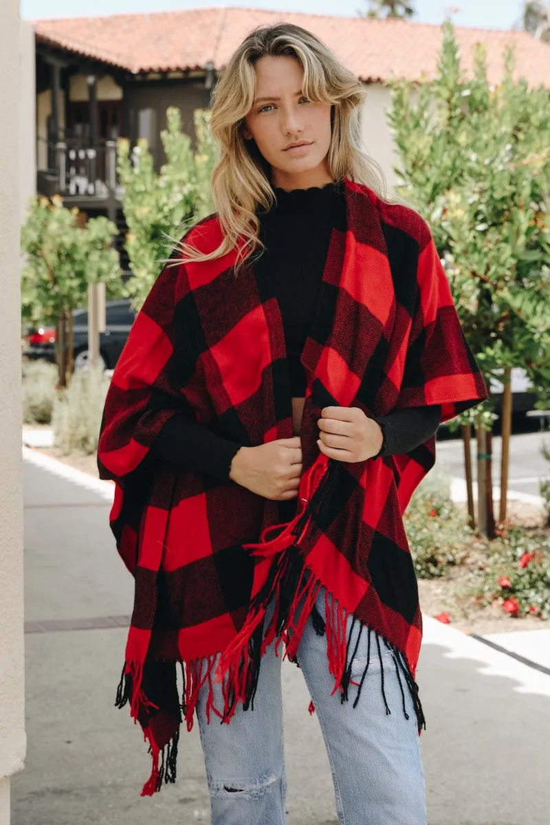 Gone Glamping Fringe Poncho FINAL SALE