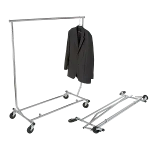 Heavy Duty Salesman's Rack - Collapsible Garment Rack - Round Tubing