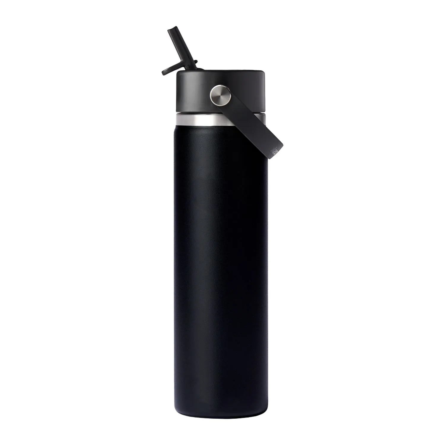 Hydro Flask Wide Mouth 24oz Custom Bottles with Flex Straw Cap, Black