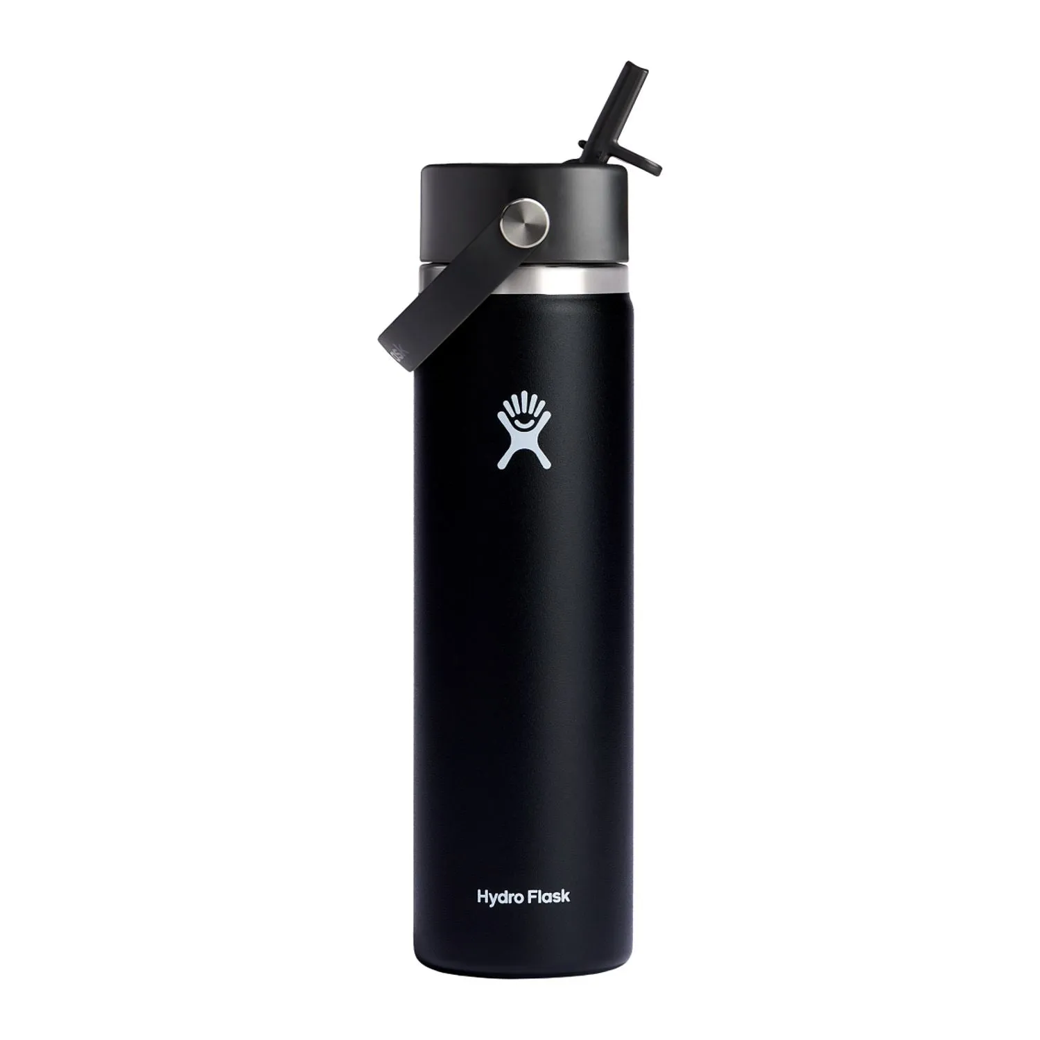 Hydro Flask Wide Mouth 24oz Custom Bottles with Flex Straw Cap, Black