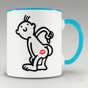 Kiss here mug