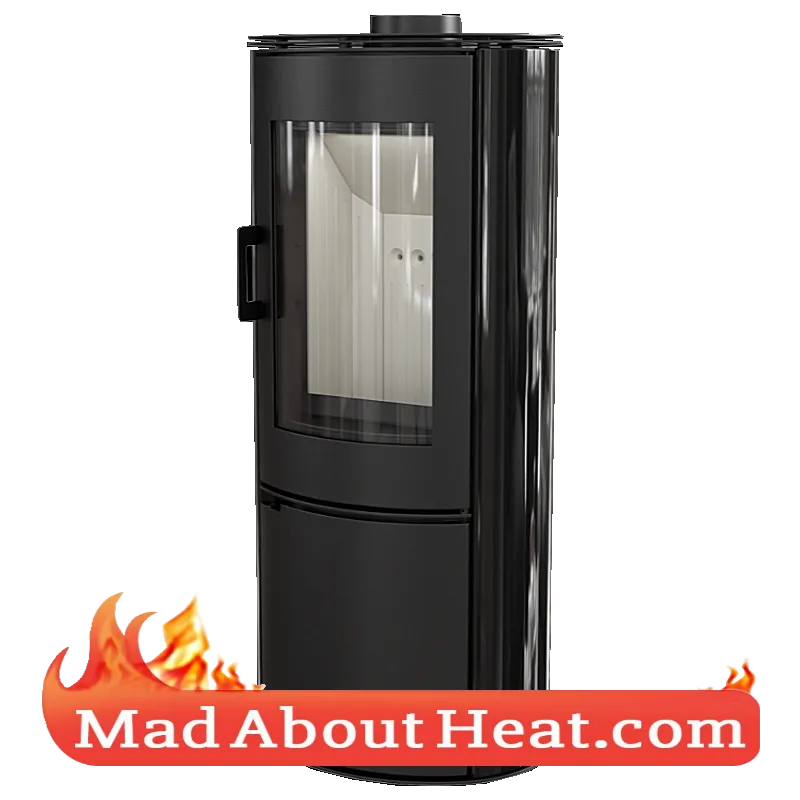 KKAB 11kW Modern Free Standing Stove Ceramic Tiled Gloss Steel