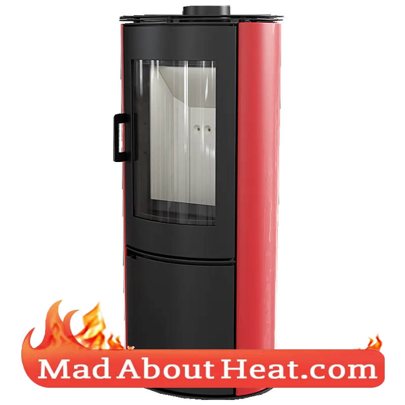 KKAB 11kW Modern Free Standing Stove Ceramic Tiled Gloss Steel
