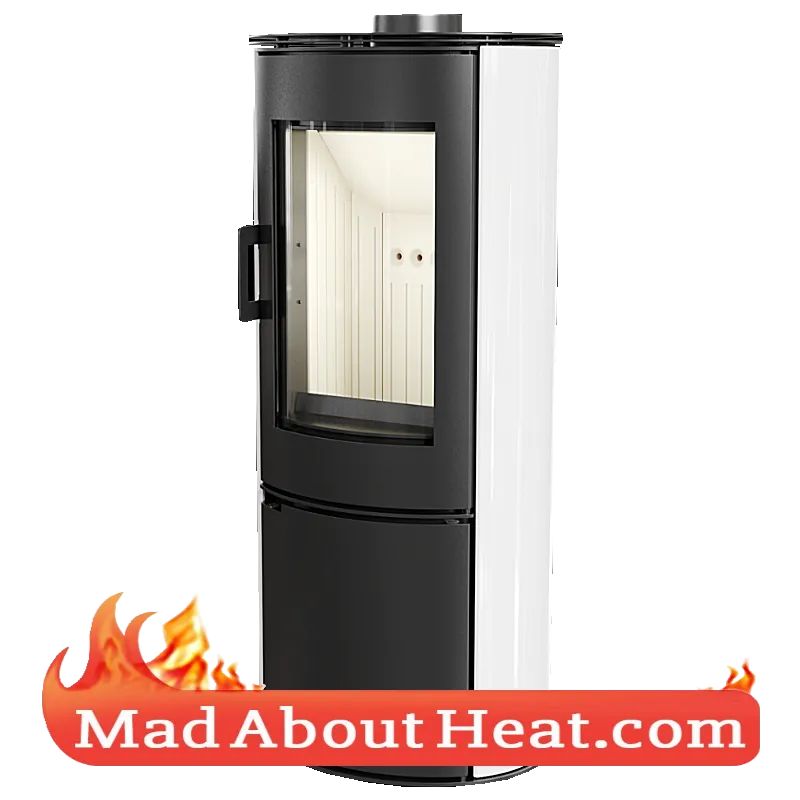 KKAB 11kW Modern Free Standing Stove Ceramic Tiled Gloss Steel