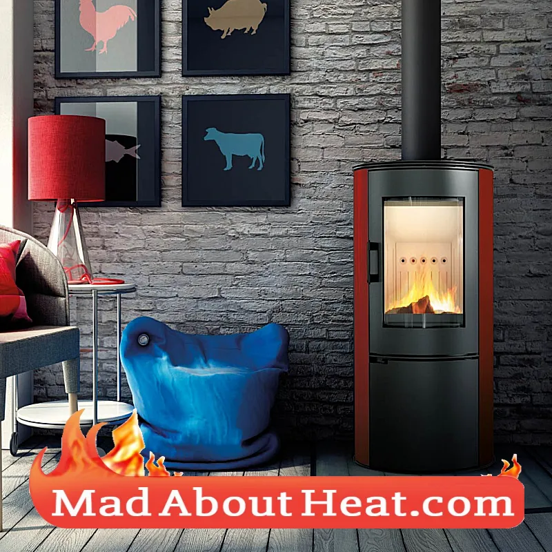 KKAB 11kW Modern Free Standing Stove Ceramic Tiled Gloss Steel