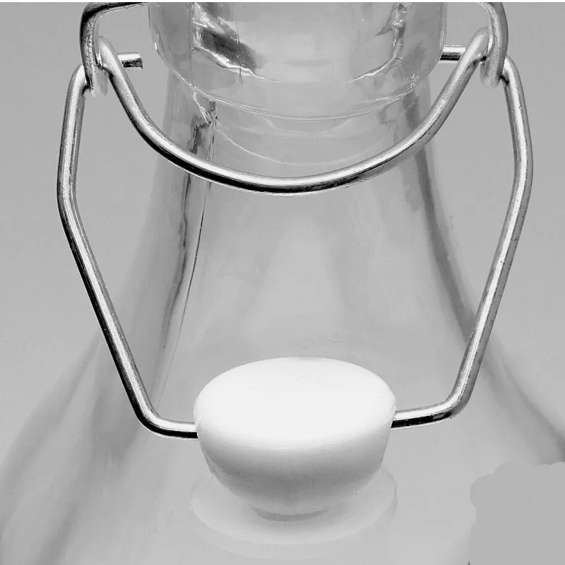 Leakproof Glass Water Bottle With Airtight Metal Clamp