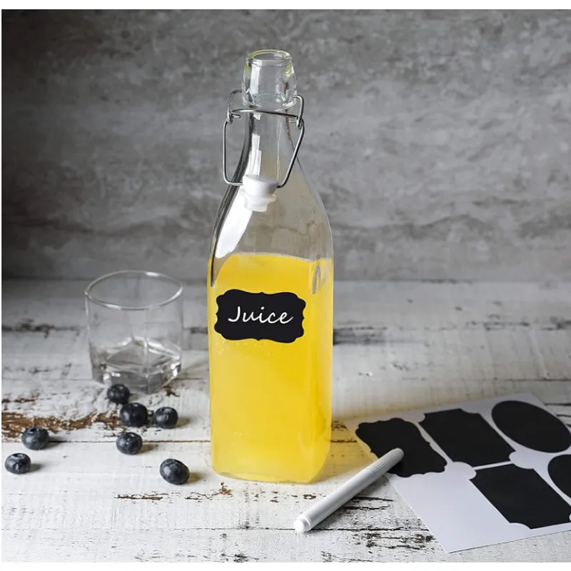Leakproof Glass Water Bottle With Airtight Metal Clamp