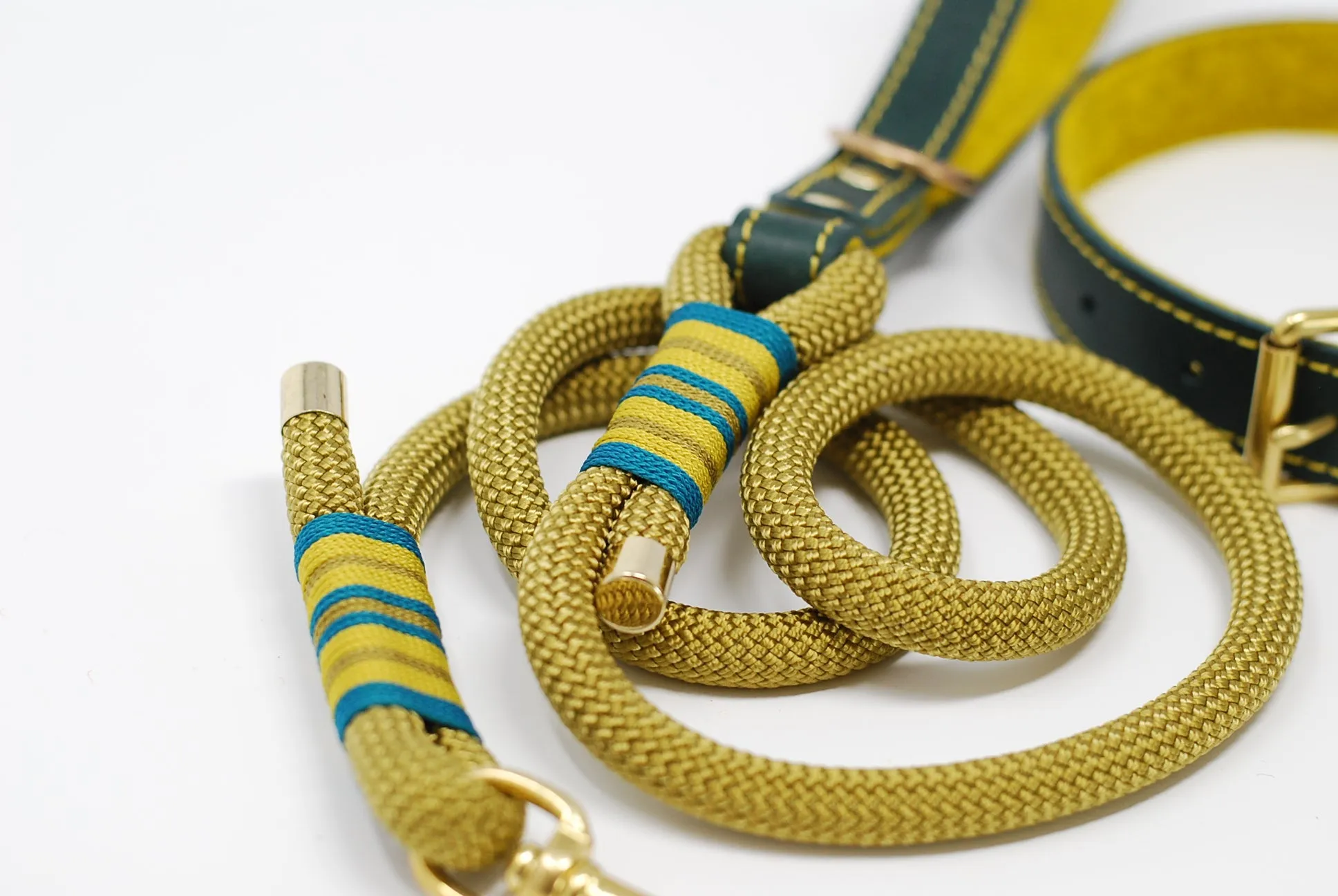 Leather and rope dog leads