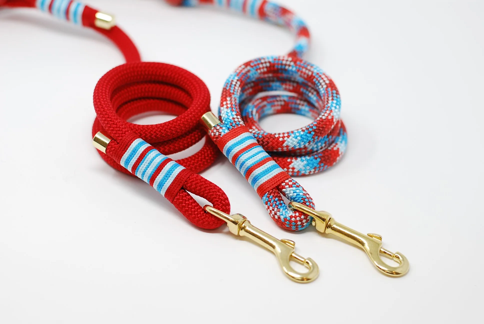 Leather and rope dog leads