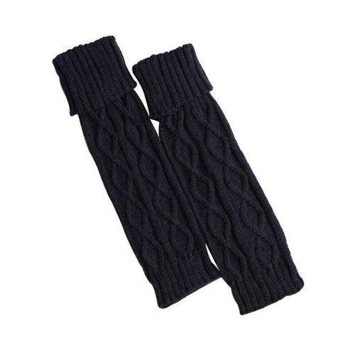 Long Leg Warmers Women Crochet Knitted Soft Elastic