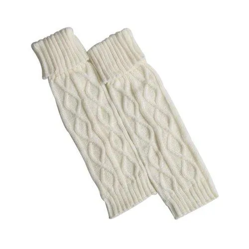 Long Leg Warmers Women Crochet Knitted Soft Elastic