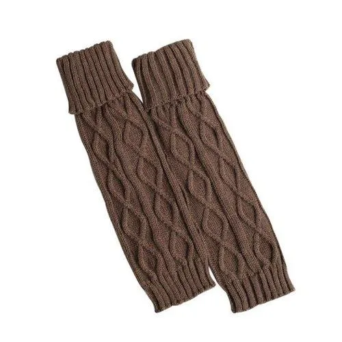 Long Leg Warmers Women Crochet Knitted Soft Elastic