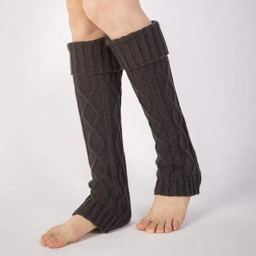 Long Leg Warmers Women Crochet Knitted Soft Elastic
