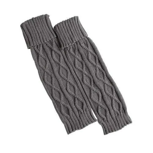 Long Leg Warmers Women Crochet Knitted Soft Elastic