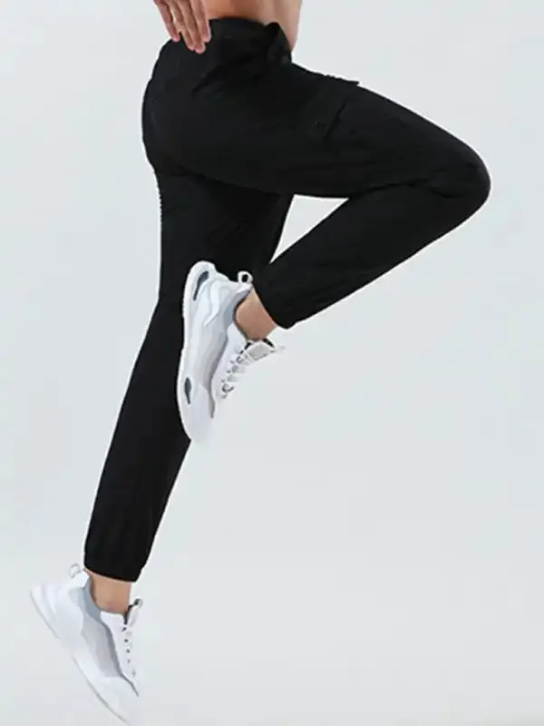 Men’s quick-drying elastic casual fitness training cargo pocket trousers