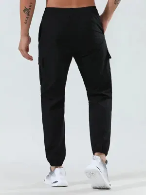 Men’s quick-drying elastic casual fitness training cargo pocket trousers