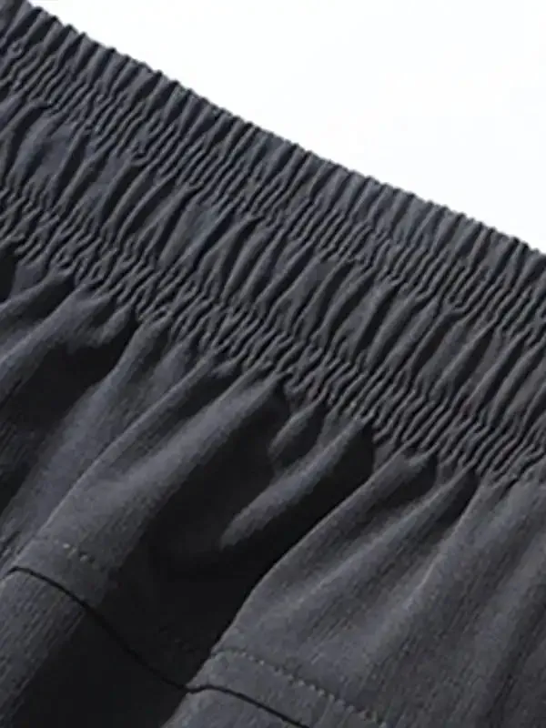 Men’s quick-drying elastic casual fitness training cargo pocket trousers