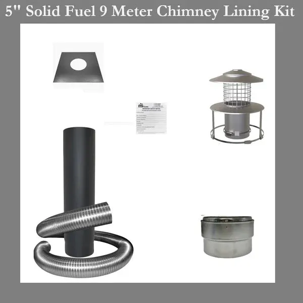 Mi-Flue Coniston 5 kw Multi-Fuel Solid Fuel Cassette Inset Stove & Flue Kit Bundle