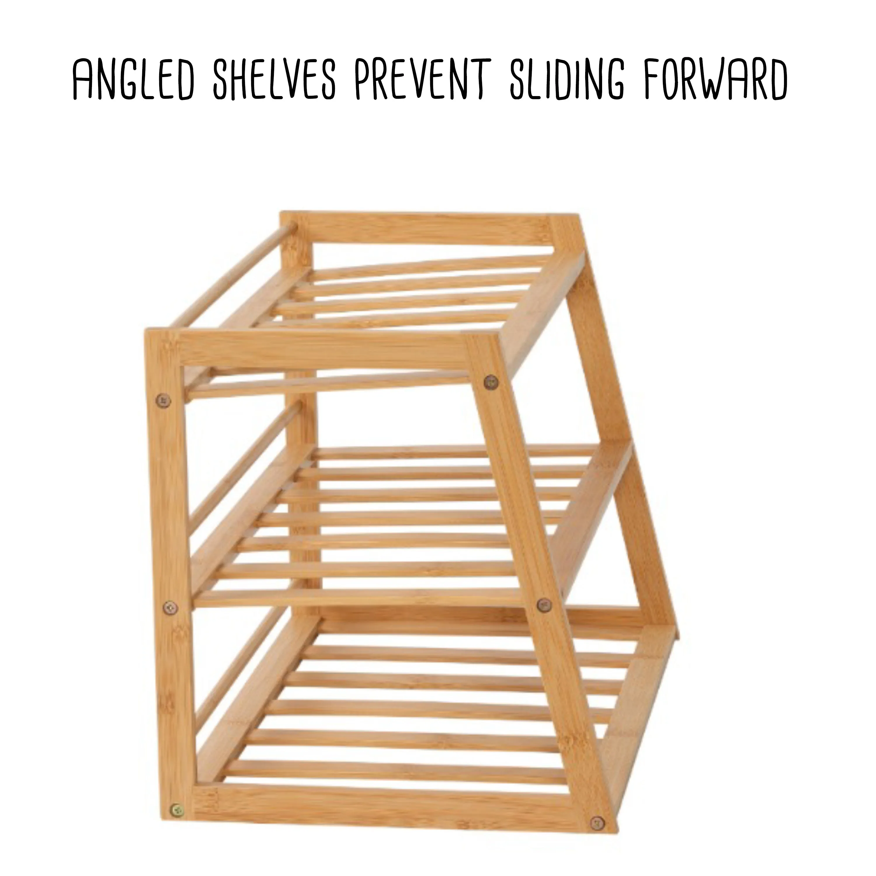Natural 3-Tier Bamboo Water Bottle Organizer For Cabinet or Pantry