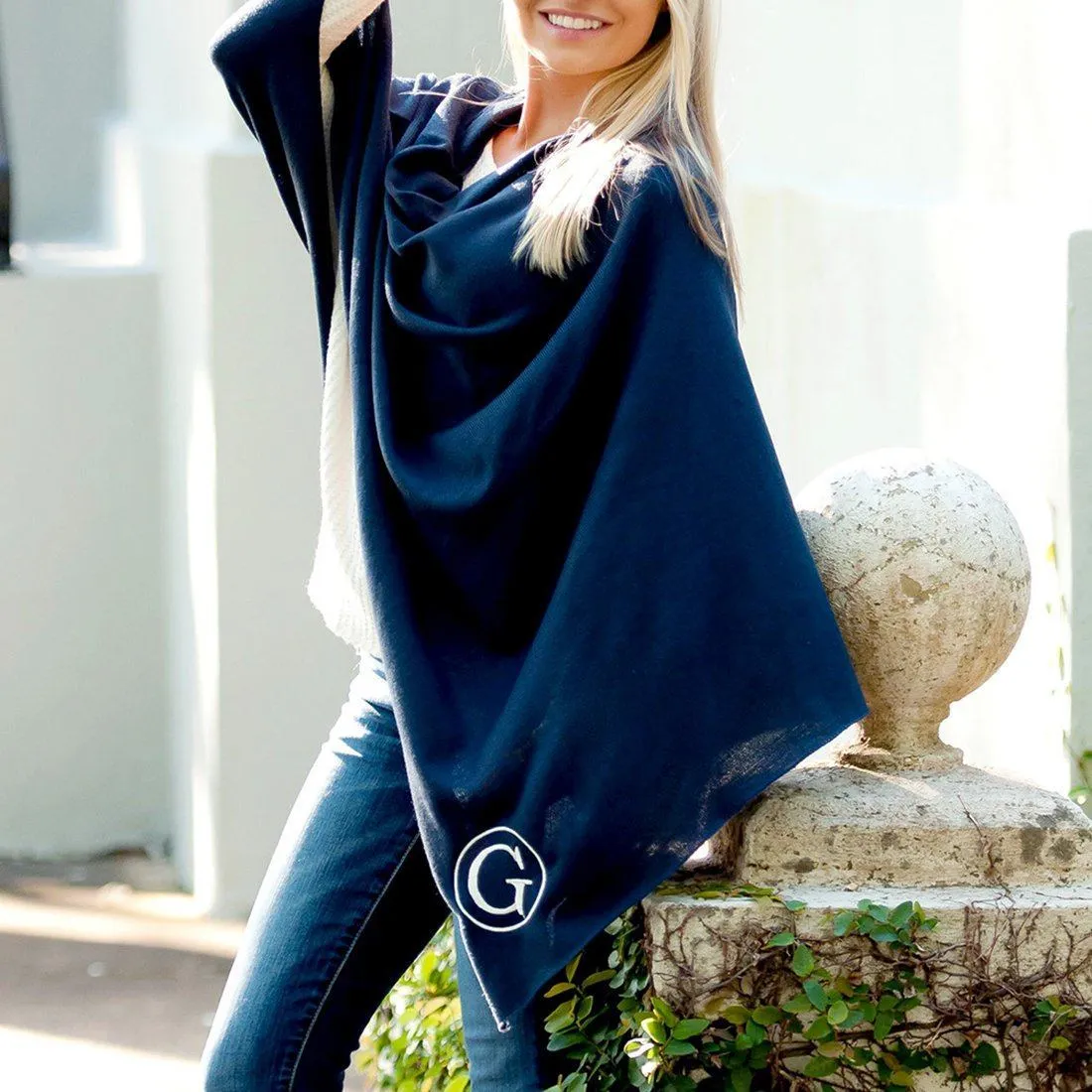 Navy Chelsea Poncho - Personalized