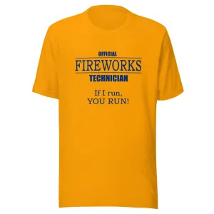 Official Fireworks Technician Unisex t-shirt Light