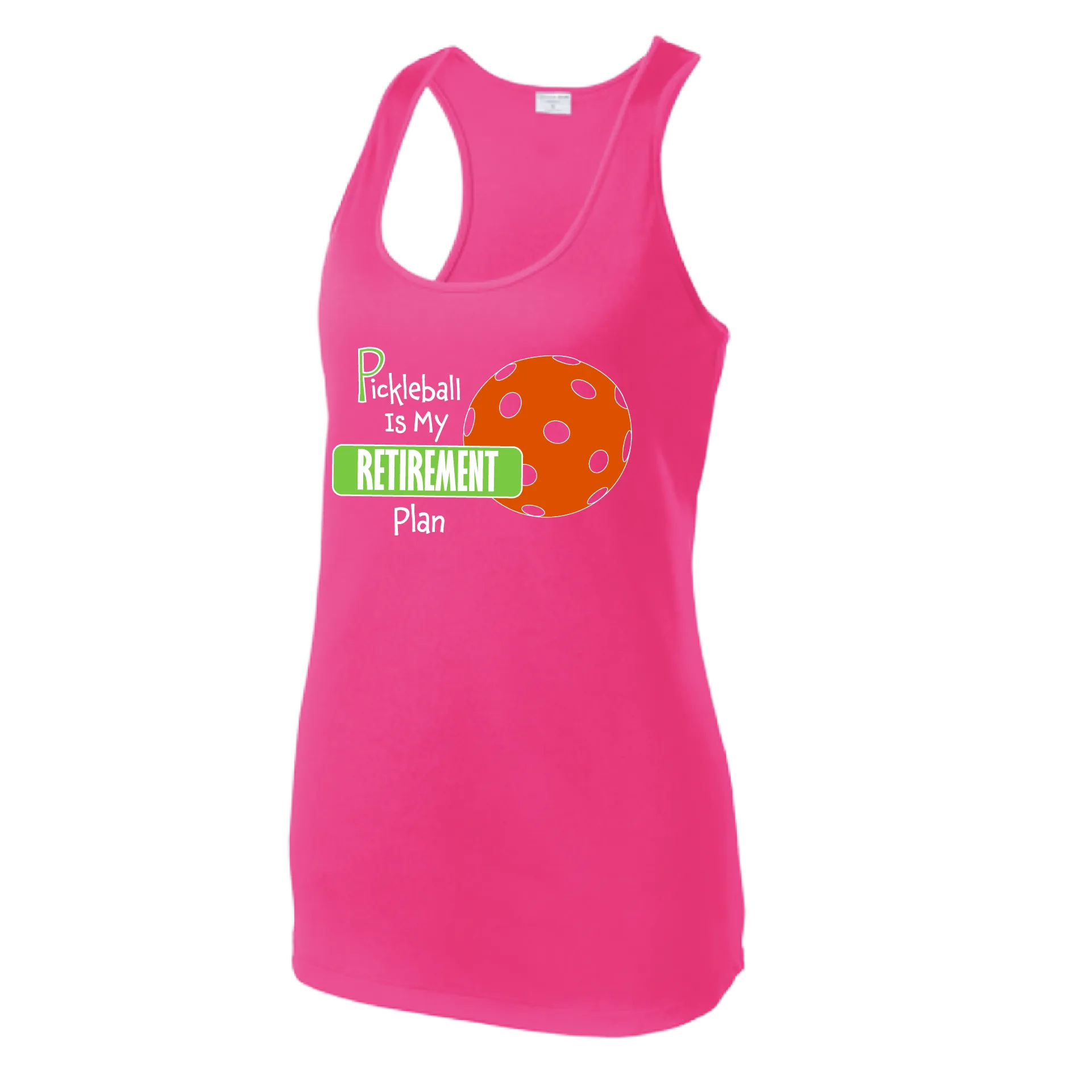 Pickleball Is My Retirement Plan | Women's Racerback Pickleball Tank | 100% Polyester