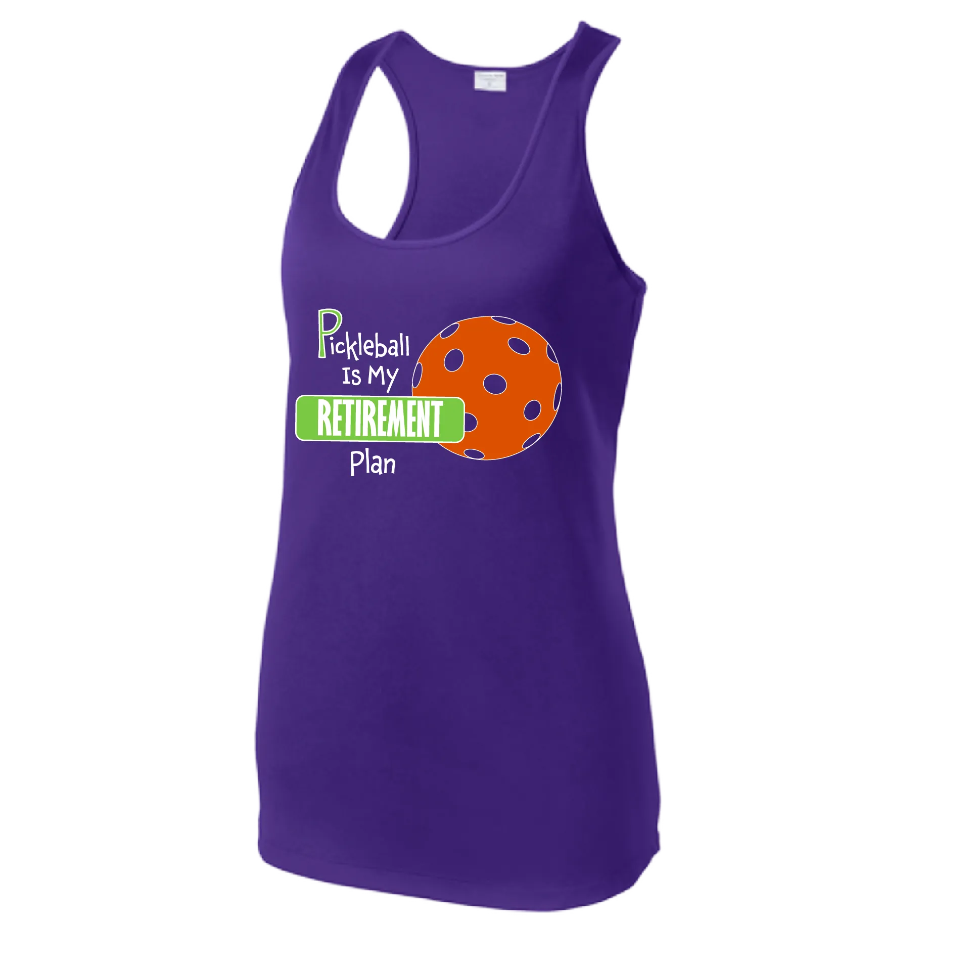 Pickleball Is My Retirement Plan | Women's Racerback Pickleball Tank | 100% Polyester
