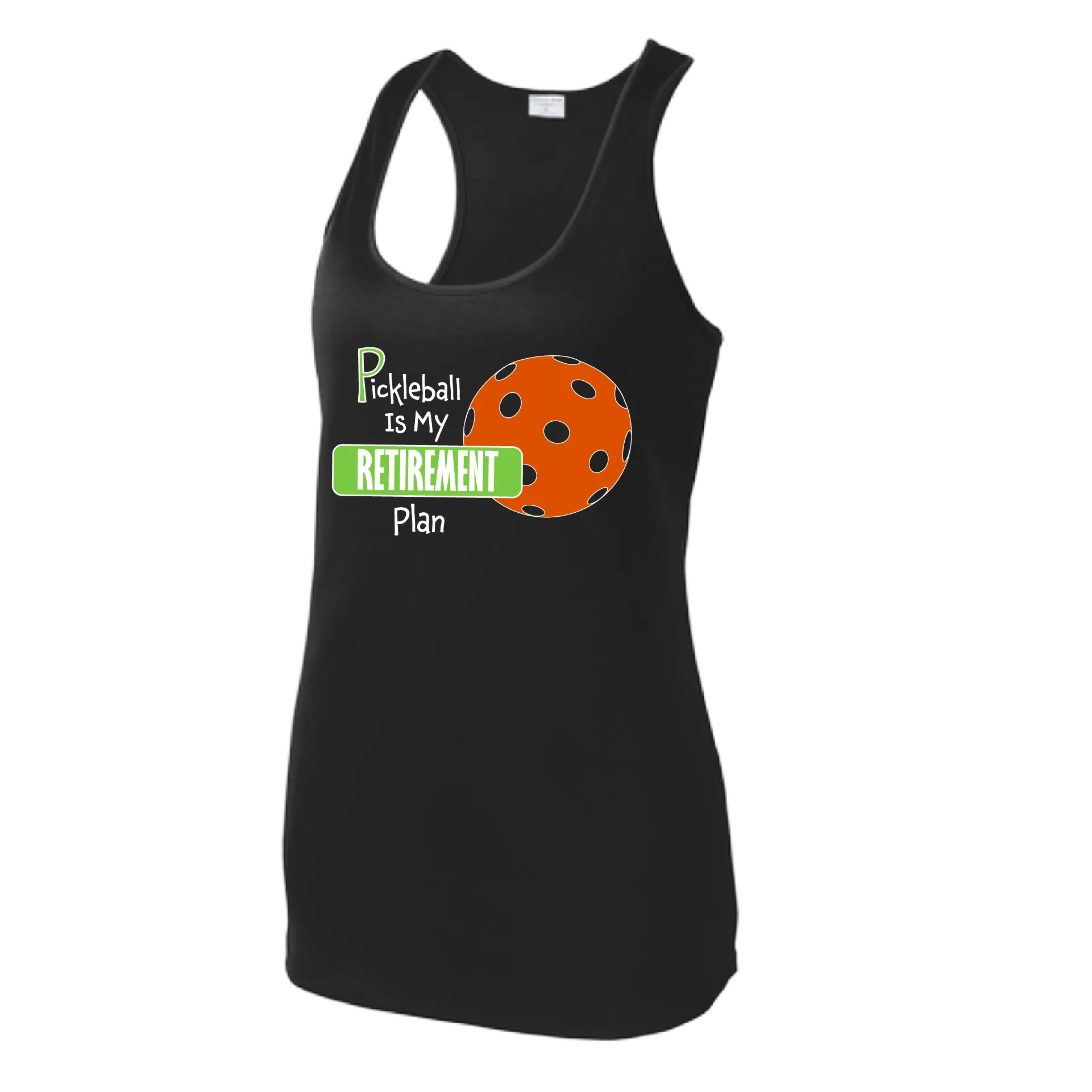 Pickleball Is My Retirement Plan | Women's Racerback Pickleball Tank | 100% Polyester