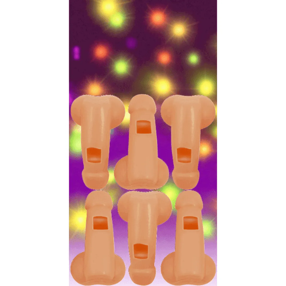Plastic Hen Party Willy Whistles 58mm Pack of 6