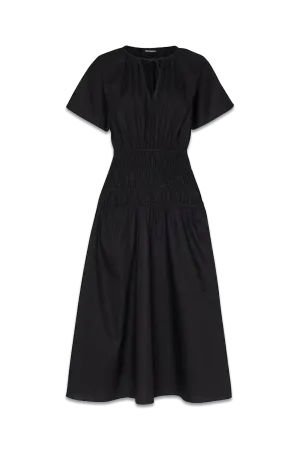 Poplin Shirred Dress