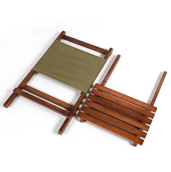 Portable Outdoor Natural Wood Camping Beach Chair for Fishing Chair Wood كرسي تخييم شاطئي محمول خارجي مصنوع من الخشب الطبيعي لصيد الأسماك
